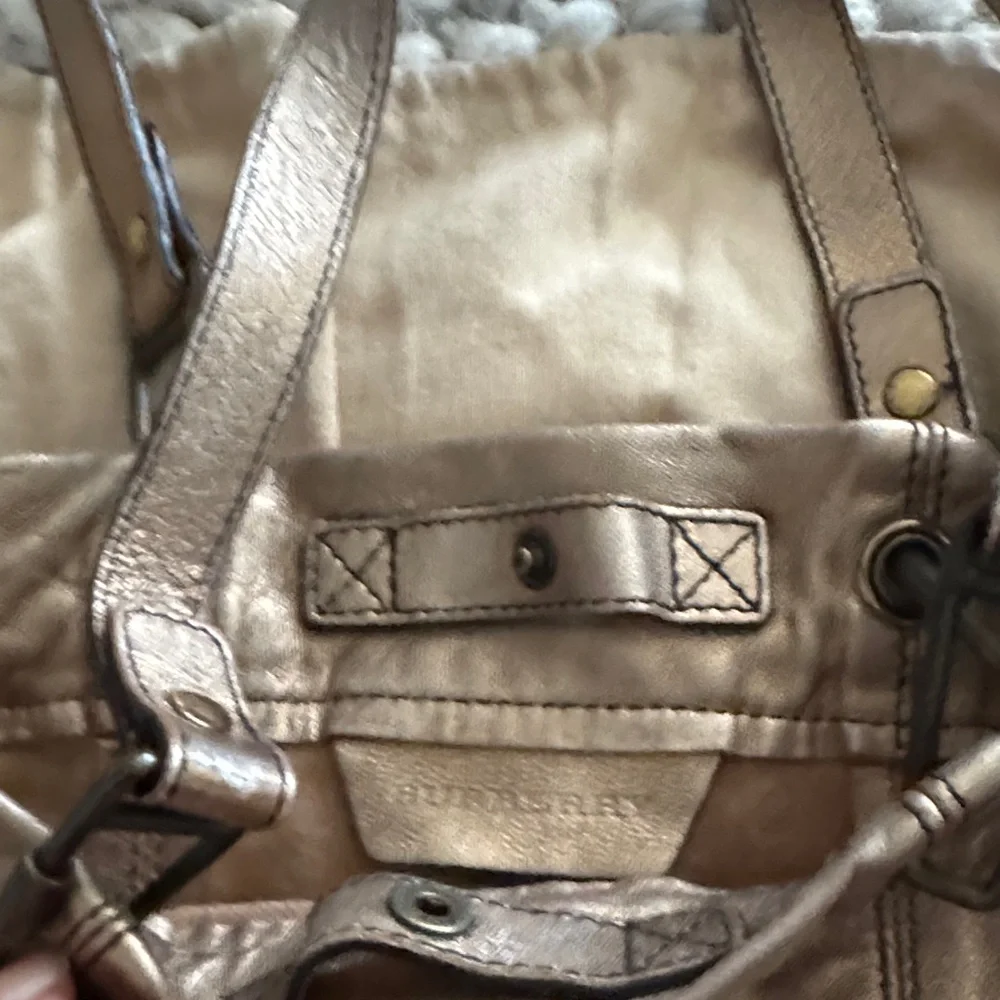 Burberry Metallic Bronze Leather Tote Bag